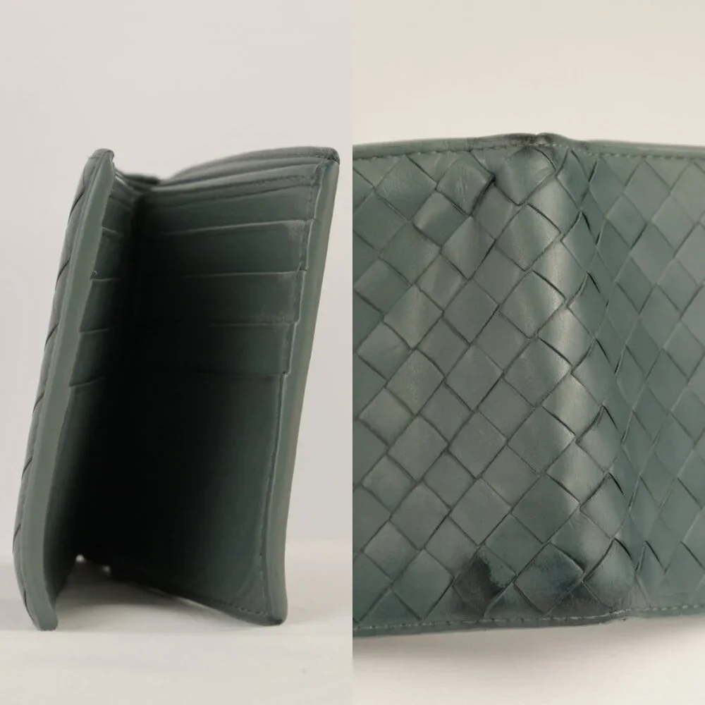 Bottega Veneta Intrecciato Nappa Leather Weave Bifold Wallet, Dark Turquoise